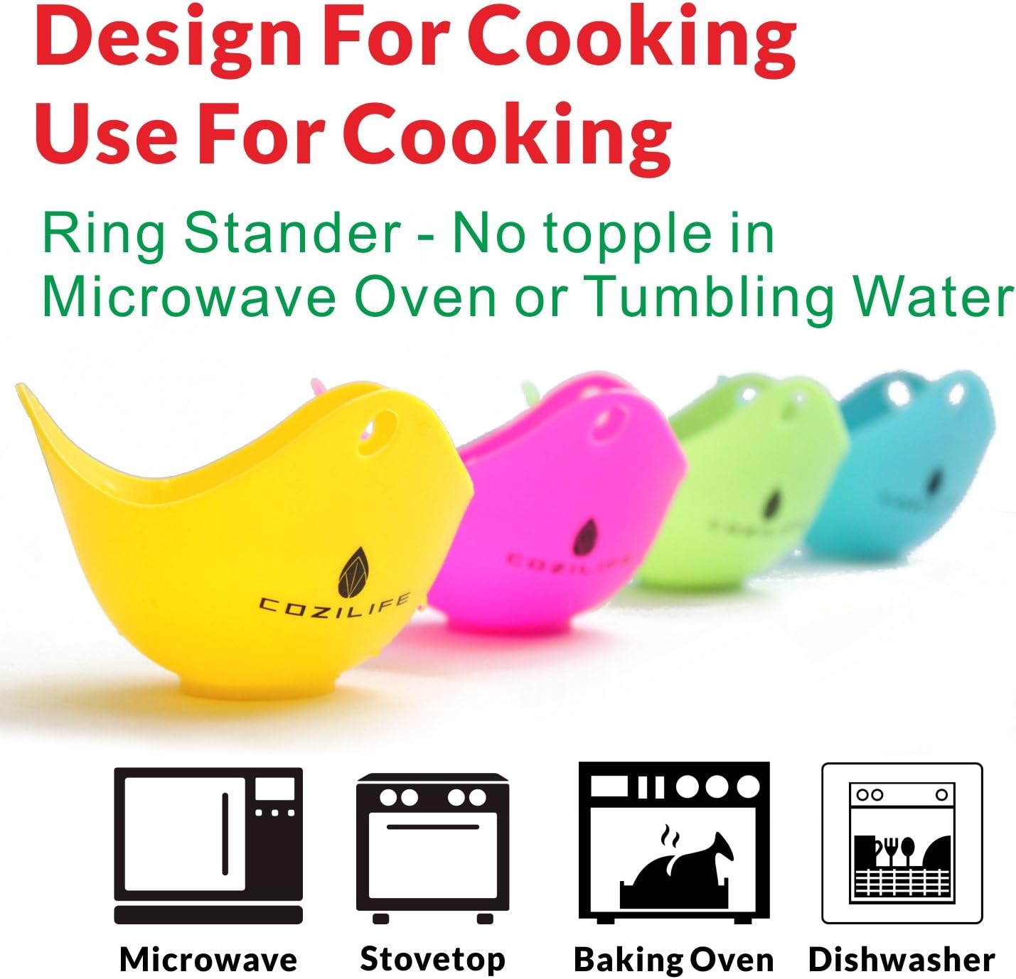 Egg Poacher, Silicone Egg Poaching Cups, Egg Cooking Utensils -Pack of 4 Egg Poacher, Silicone Egg Poaching Cups, Egg Cooking Utensils -Pack of 4